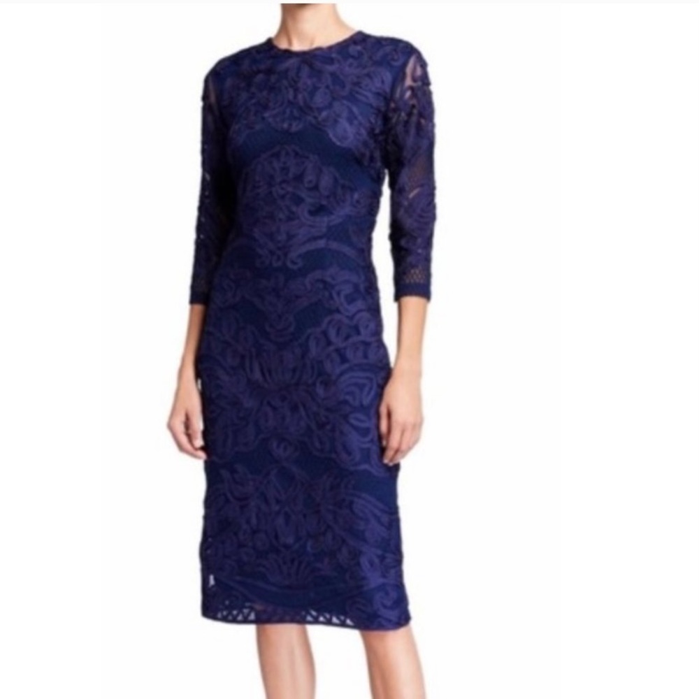 JS Collections Blue Lace Dress